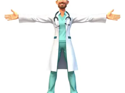 Friendly Doctor Character model pack Low-poly 3D model