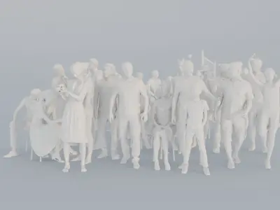 13 CASU2 SUMMER SPORT CAFE1 SITTING PEOPLE SCANS MAN WOMAN 3D print model