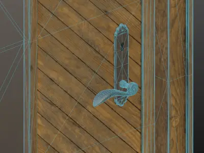 Old Dirty Wooden Door 04 Low-poly 3D model