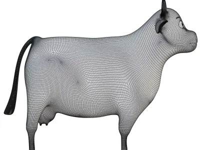 3D CARTOON COW MODEL Farm-animals Low-poly 3D model
