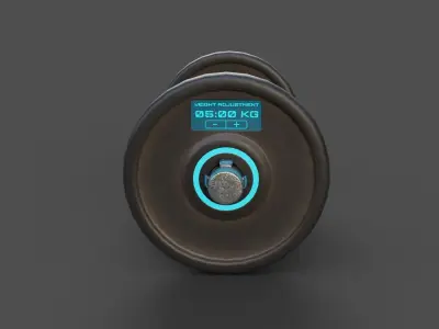 Futuristic Dumbbell Low-poly 3D model
