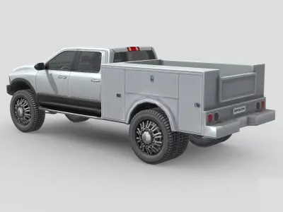 Low Poly Car - Dodge Pickup Utility Low-poly 3D model