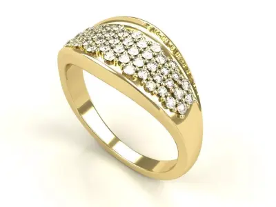 Pave Diamond Ring Size 11 Gold Silver Platinum Luxury Jewelry 3D print model