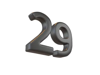 Date Number v2 Pack 01 Low-poly 3D model