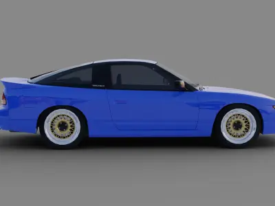 Nissan SilEighty Sil80 Mako Sato Style Initial D Low-poly 3D model