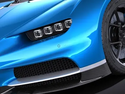 Bugatti Chiron 2017 without interior 3D model