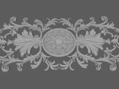 Central decor ornament for furniture 3D model 1064