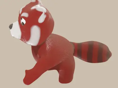 RedPanda LowPoly toy bear 3D model