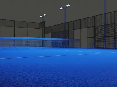 Padel court Free 3D model