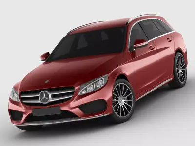 Mercedes C Class estate 2014 AMG package 3D model