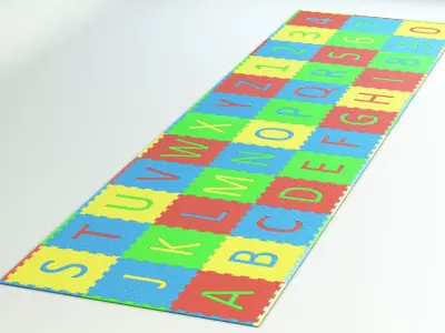 Childrens Playroom Foam Floor Tiles 3D model