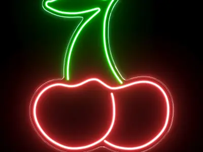 Cherries Neon Sign 3D model