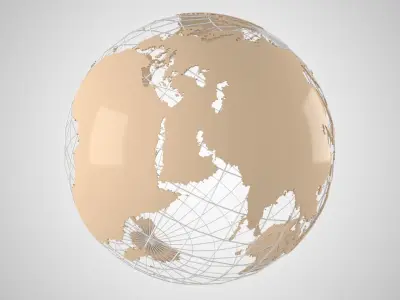 Globe News Skeleton Hazelnut Color 3D model