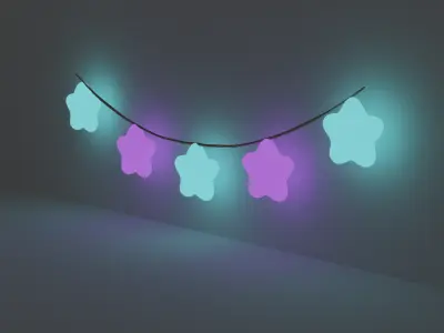star garland Low-poly 3D model