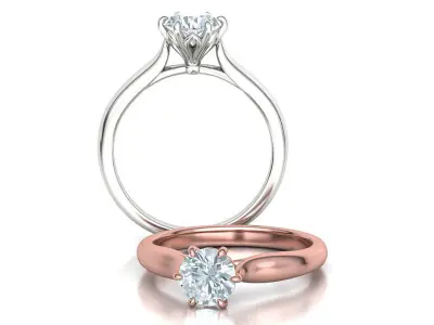 Solitaire Engagement Ring 1CT stone printable 3dmodel 3D print model