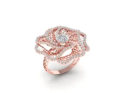 Luxury Rose Flower Jewelry Set 3D Model 1190 3D print model