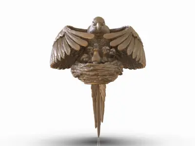 parrot and chicks 3D print model