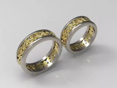 WEDDING RING SET N - 70 3D print model