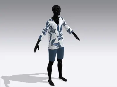 Female Cloth Dress Low-poly 3D model