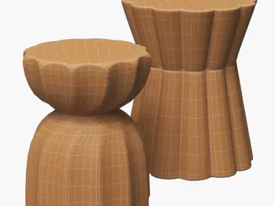 Hand painted side tables 490 - 610 mm 3D model