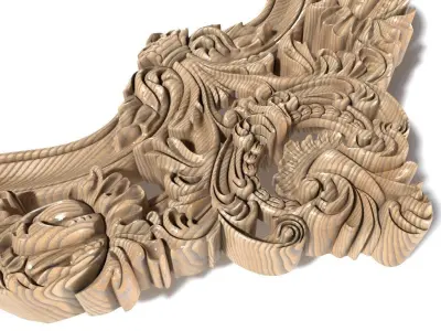 Frame-021 ornate gold frame 3D model