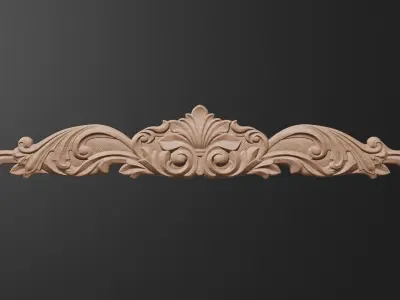 Flower Decor for Wood carving 3D print model shop
