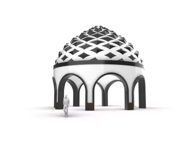 Dome Temple Diamond Pattern 3D model
