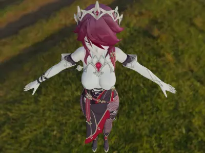 Thicc Genshin impact Rosaria character Low-poly 3D model
