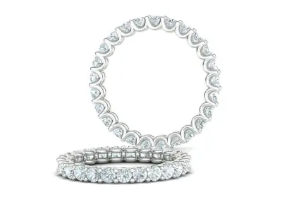 Diamond Eternity Ring with 2point5mm Stones 3dmodel MANY FINGERS 3D print model