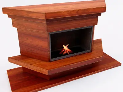 Fire Place 3d model  Low-poly 3D model