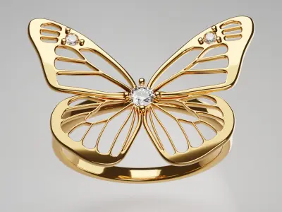 Butterfly Ring 3D print model order