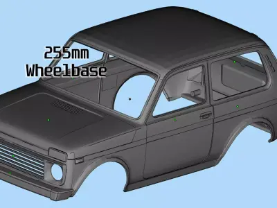 Printable Body Lada Niva 3D print Russian SUVs Scale 110 3D print model