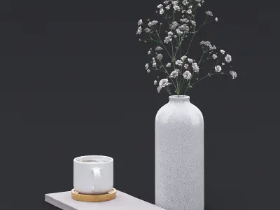 White Wild Flowers I 3D model