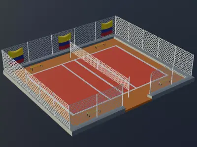 Volleyball Stadium - Colombia Low-poly 3D model