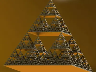 Sacred Geometry Fractal Pyramid Structure Low-poly 3D model