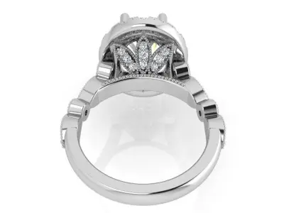 Oval Halo Ring 3648 3D print model