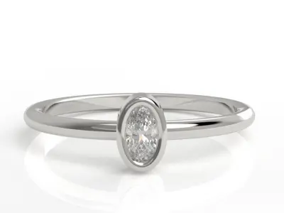 Oval bezel ring 3D print model