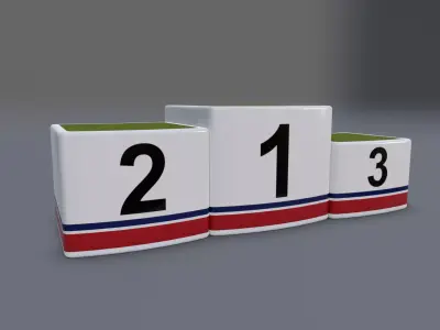 Sports Winner Fiberglass Podium with Grass Patch Low-poly 3D model