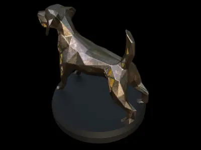 Steampunk Dog Low-poly 3D model