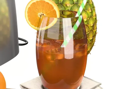 Juice bar decor Low-poly 3D model