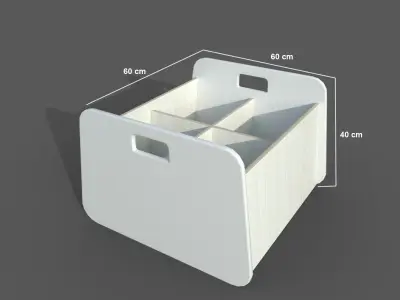 Double Storage Unit White Low-poly 3D model