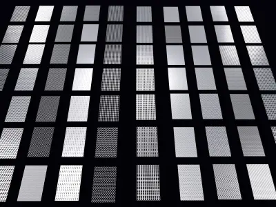 Perforated panels with circle shape hole pack 25K05 3D model