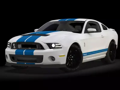 Mustang Shelby GT500 Low-poly 3D model