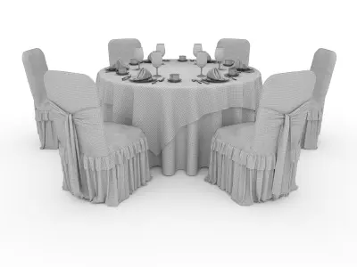 Banquet Table and Chair 54 3D model