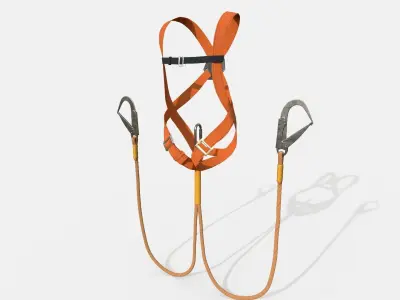 Worker Harness with rope Low-poly 3D model
