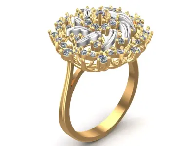 Unique Gold Diamonds Ring 3D print model buy