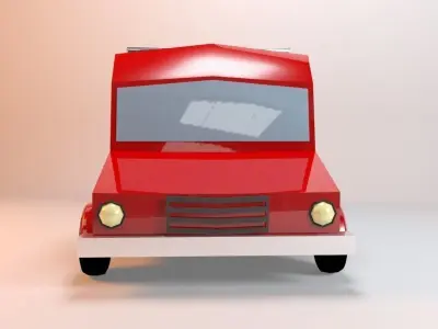 Cartoon Truck Low-poly 3D model buy