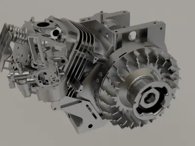 Four-stroke engine 3D model