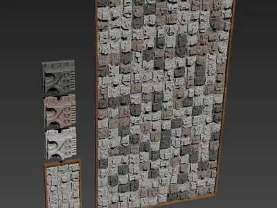 Panel Big decorative cube Hieroglyphs  n5 3D model