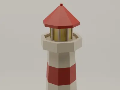 Low-poly lighthouse toy Free 3D model